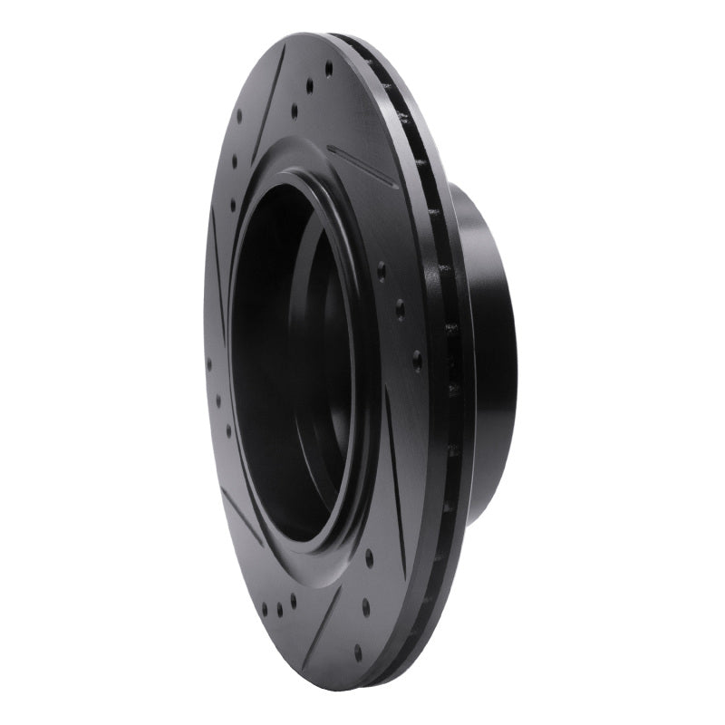 R1 03-08 BMW Z4 Rear Right Drilled & Slotted Black Brake Rotor-Brake Rotors - Slot & Drilled-Grocery Getter Performance