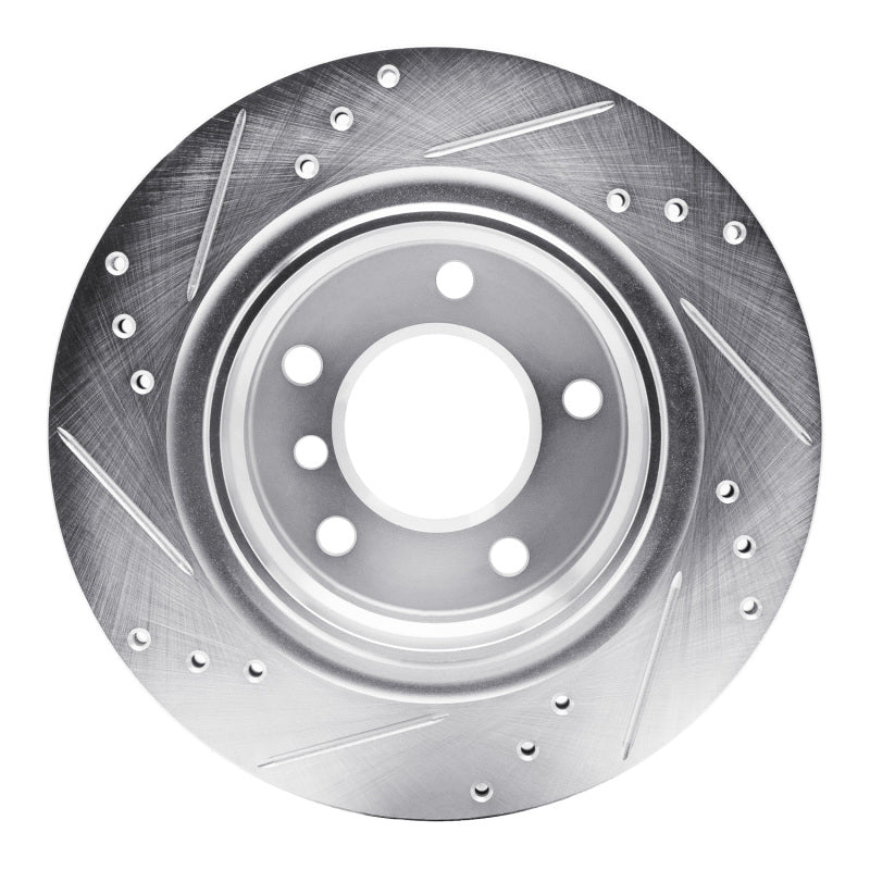 R1 03-08 BMW Z4 Rear Right Drilled & Slotted Silver Brake Rotor-Brake Rotors - Slot & Drilled-Grocery Getter Performance