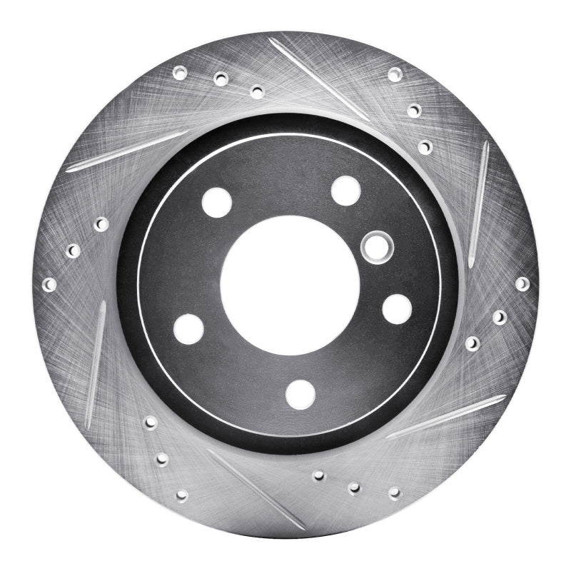 R1 03-08 BMW Z4 Rear Right Drilled & Slotted Silver Brake Rotor-Brake Rotors - Slot & Drilled-Grocery Getter Performance