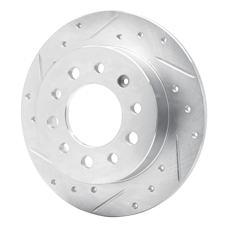 R1 03-08 Hyundai TIBURON Rear Left Drilled & Slotted Silver Brake Rotor-Brake Rotors - Slot & Drilled-Grocery Getter Performance