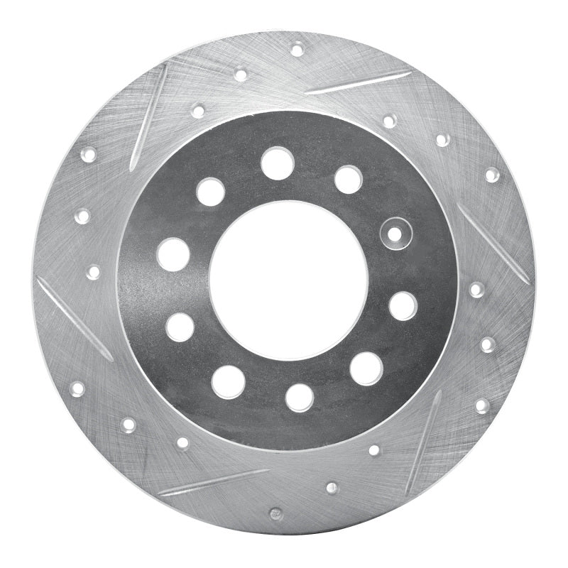 R1 03-08 Hyundai TIBURON Rear Left Drilled & Slotted Silver Brake Rotor-Brake Rotors - Slot & Drilled-Grocery Getter Performance