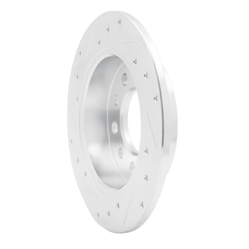 R1 03-08 Hyundai TIBURON Rear Right Drilled & Slotted Silver Brake Rotor-Brake Rotors - Slot & Drilled-Grocery Getter Performance