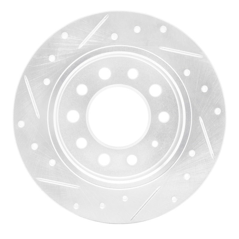 R1 03-08 Hyundai TIBURON Rear Right Drilled & Slotted Silver Brake Rotor-Brake Rotors - Slot & Drilled-Grocery Getter Performance