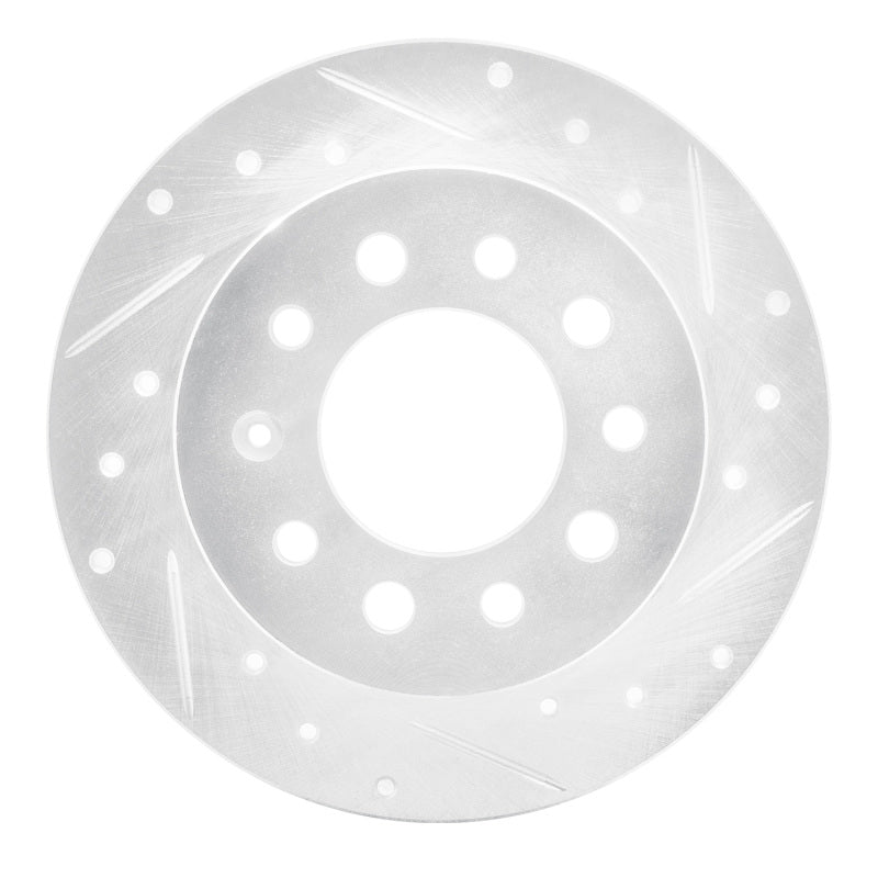 R1 03-08 Hyundai TIBURON Rear Right Drilled & Slotted Silver Brake Rotor-Brake Rotors - Slot & Drilled-Grocery Getter Performance