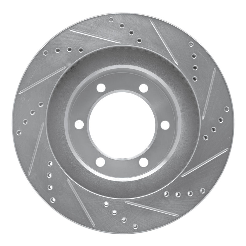 R1 03-09 Lexus GX470 Front Left Drilled & Slotted Silver Brake Rotor-Brake Rotors - Slot & Drilled-Grocery Getter Performance