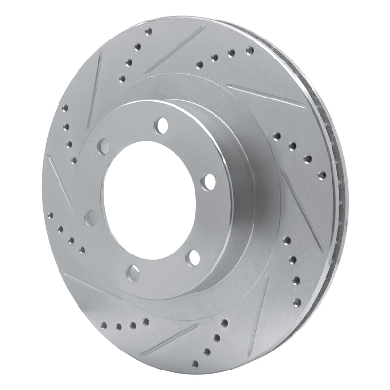 R1 03-09 Lexus GX470 Front Left Drilled & Slotted Silver Brake Rotor-Brake Rotors - Slot & Drilled-Grocery Getter Performance