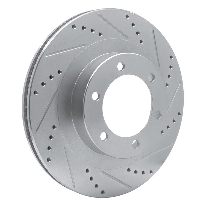 R1 03-09 Lexus GX470 Front Right Drilled & Slotted Silver Brake Rotor-Brake Rotors - Slot & Drilled-Grocery Getter Performance