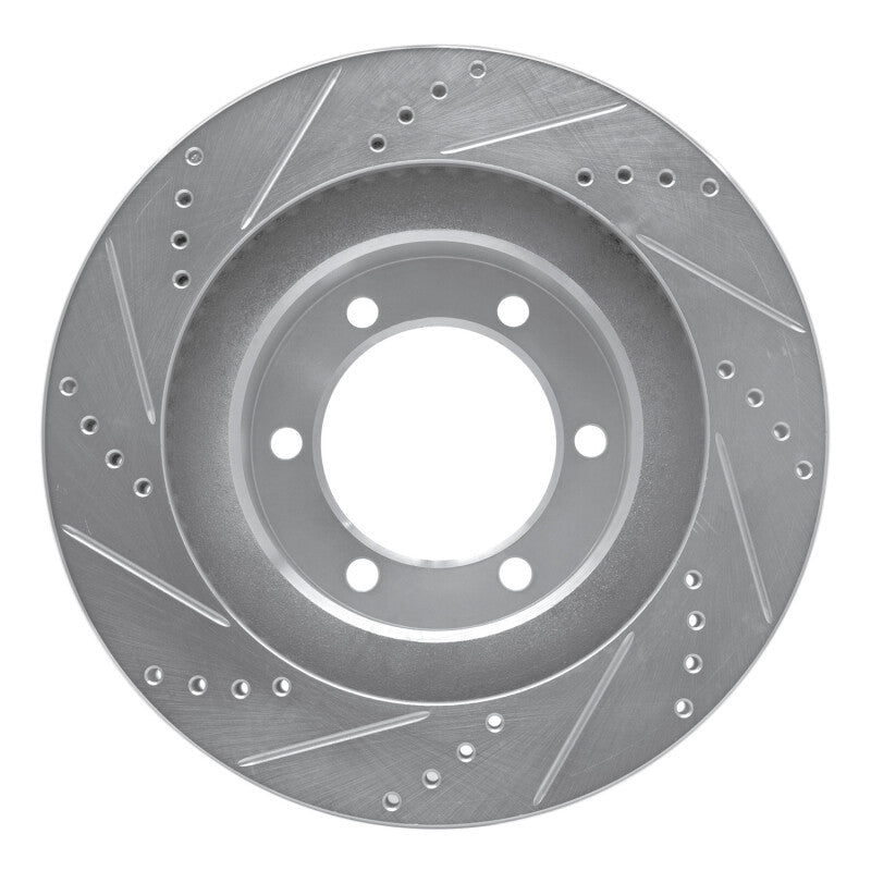 R1 03-09 Lexus GX470 Front Right Drilled & Slotted Silver Brake Rotor-Brake Rotors - Slot & Drilled-Grocery Getter Performance
