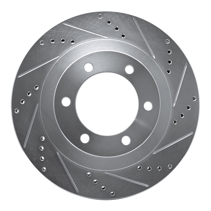 R1 03-09 Lexus GX470 Front Right Drilled & Slotted Silver Brake Rotor-Brake Rotors - Slot & Drilled-Grocery Getter Performance