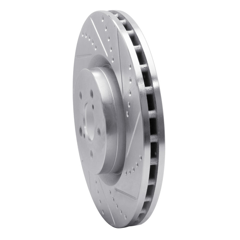 R1 03-25 Subaru BRZ Front Right Drilled & Slotted Silver Brake Rotor-Brake Rotors - Slot & Drilled-Grocery Getter Performance