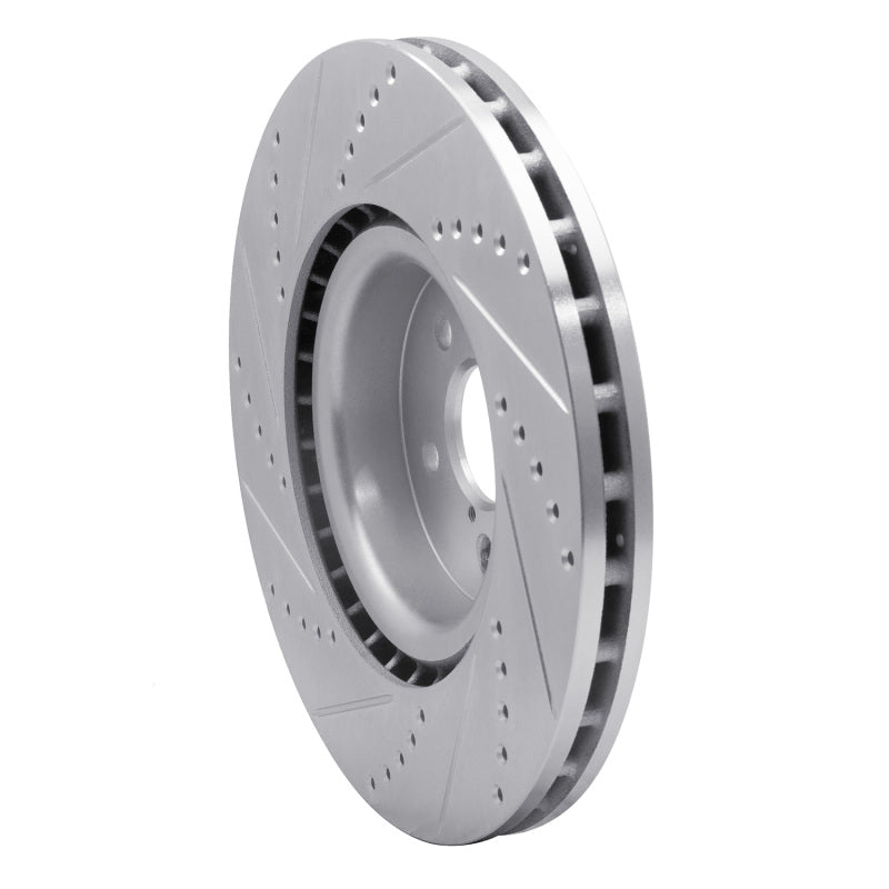 R1 03-25 Subaru BRZ Front Right Drilled & Slotted Silver Brake Rotor-Brake Rotors - Slot & Drilled-Grocery Getter Performance