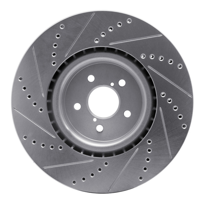 R1 03-25 Subaru BRZ Front Right Drilled & Slotted Silver Brake Rotor-Brake Rotors - Slot & Drilled-Grocery Getter Performance