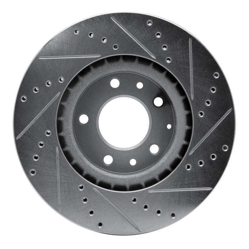 R1 04-08 Mazda RX-8 Front Left Drilled & Slotted Silver Brake Rotor-Brake Rotors - Slot & Drilled-Grocery Getter Performance