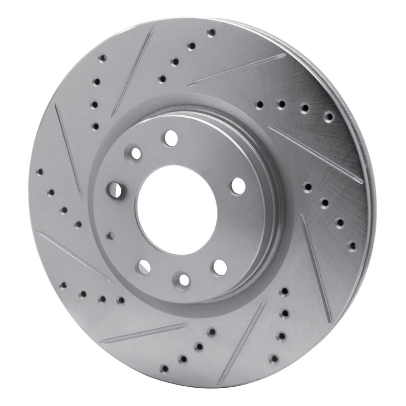 R1 04-08 Mazda RX-8 Front Left Drilled & Slotted Silver Brake Rotor-Brake Rotors - Slot & Drilled-Grocery Getter Performance
