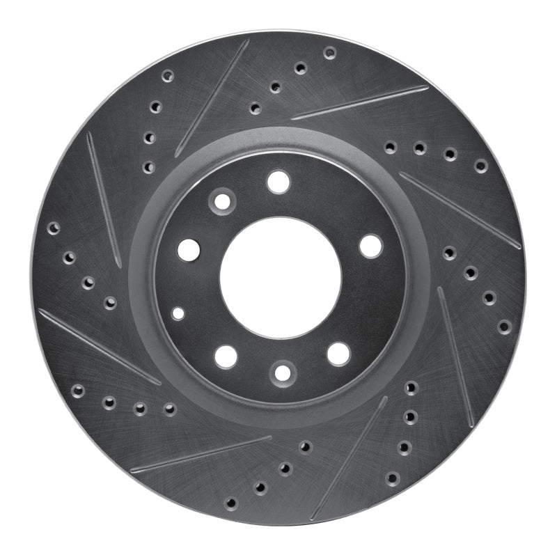R1 04-08 Mazda RX-8 Front Left Drilled & Slotted Silver Brake Rotor-Brake Rotors - Slot & Drilled-Grocery Getter Performance