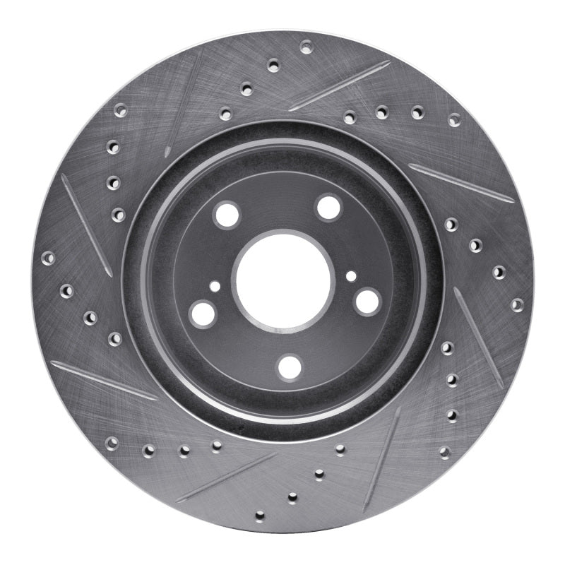 R1 04-09 Lexus RX330 Front Right Drilled & Slotted Silver Brake Rotor-Brake Rotors - Slot & Drilled-Grocery Getter Performance