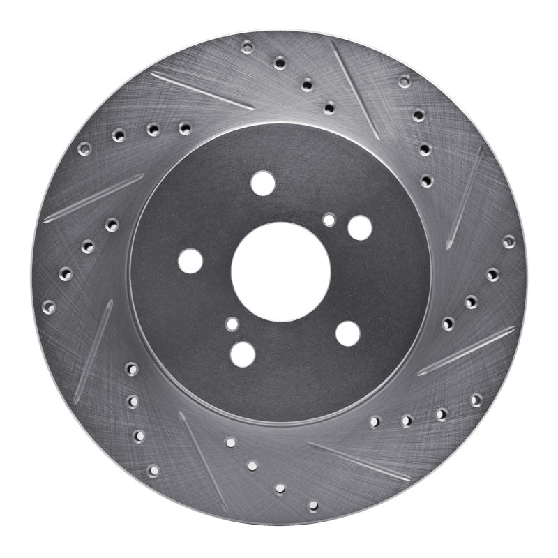 R1 04-09 Lexus RX330 Front Right Drilled & Slotted Silver Brake Rotor-Brake Rotors - Slot & Drilled-Grocery Getter Performance