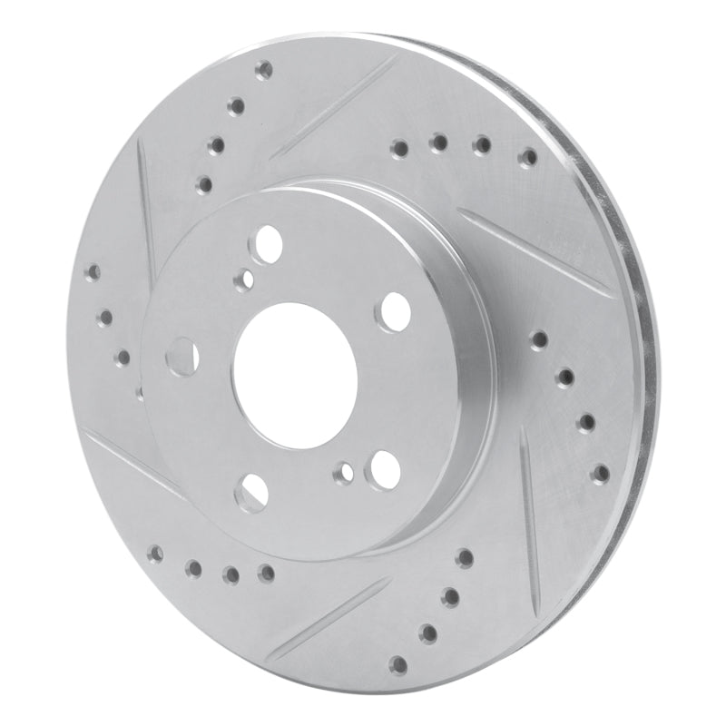 R1 04-09 Toyota Prius Front Left Drilled & Slotted Silver Brake Rotor-Brake Rotors - Slot & Drilled-Grocery Getter Performance