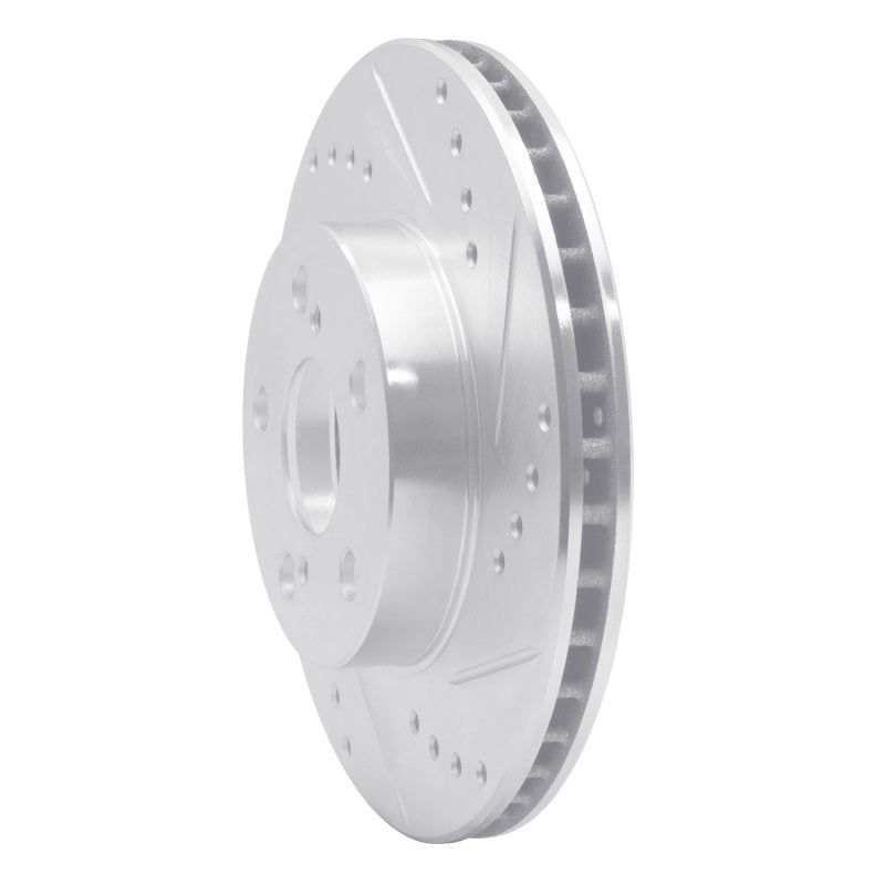 R1 04-09 Toyota Prius Front Right Drilled & Slotted Silver Brake Rotor-Brake Rotors - Slot & Drilled-Grocery Getter Performance