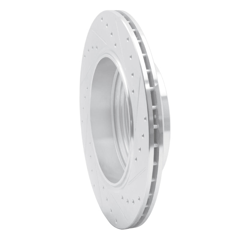 R1 04-10 BMW 525i (Mexico) Rear Left Drilled & Slotted Silver Brake Rotor-Brake Rotors - Slot & Drilled-Grocery Getter Performance