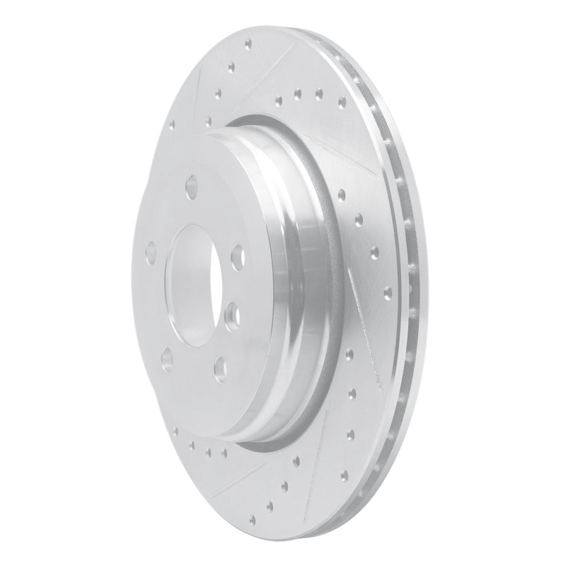R1 04-10 BMW 525i (Mexico) Rear Left Drilled & Slotted Silver Brake Rotor-Brake Rotors - Slot & Drilled-Grocery Getter Performance