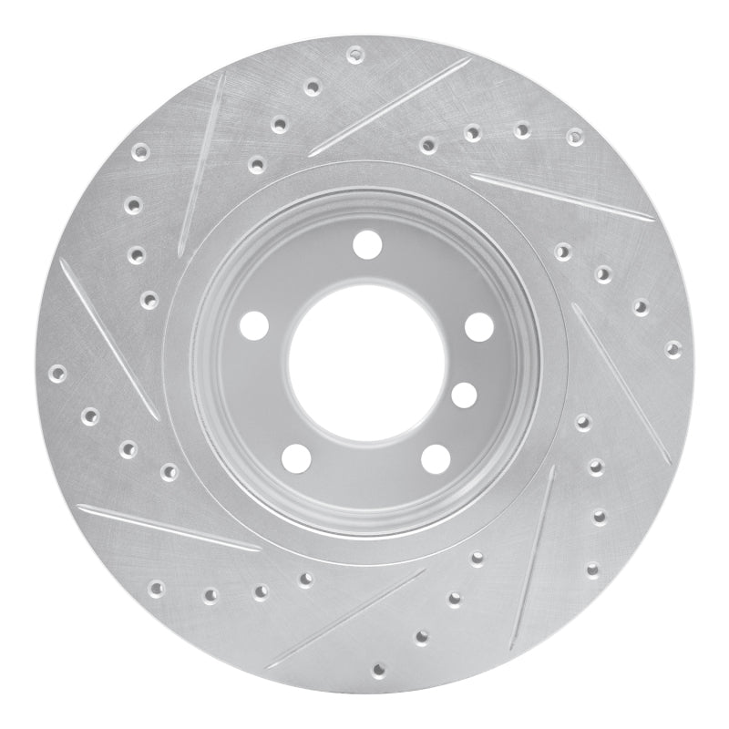 R1 04-10 BMW 525I (USA/Canada) Front Right Drilled & Slotted Silver Brake Rotor-Brake Rotors - Slot & Drilled-Grocery Getter Performance