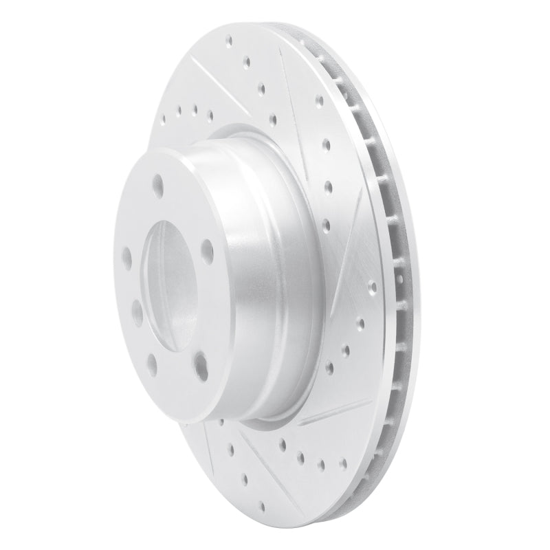 R1 04-10 BMW 525I (USA/Canada) Front Right Drilled & Slotted Silver Brake Rotor-Brake Rotors - Slot & Drilled-Grocery Getter Performance