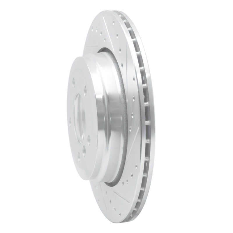R1 04-10 BMW 528I Rear Right Drilled & Slotted Silver Brake Rotor-Brake Rotors - Slot & Drilled-Grocery Getter Performance