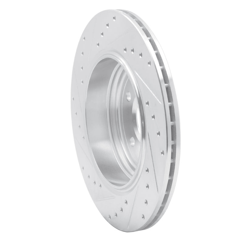 R1 04-10 BMW 528I Rear Right Drilled & Slotted Silver Brake Rotor-Brake Rotors - Slot & Drilled-Grocery Getter Performance