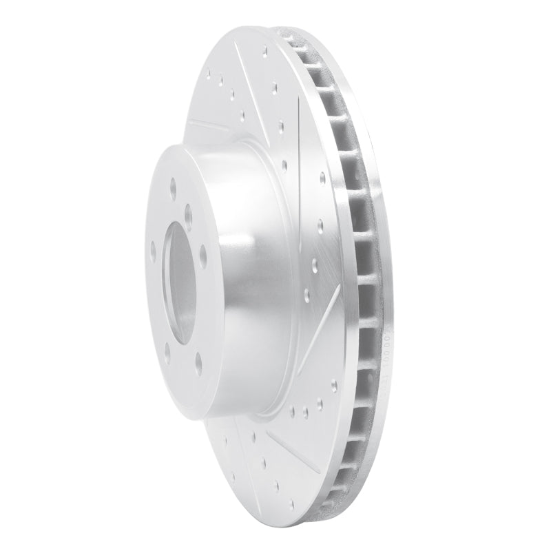 R1 04-10 BMW 530I Front Right Drilled & Slotted Silver Brake Rotor-Brake Rotors - Slot & Drilled-Grocery Getter Performance