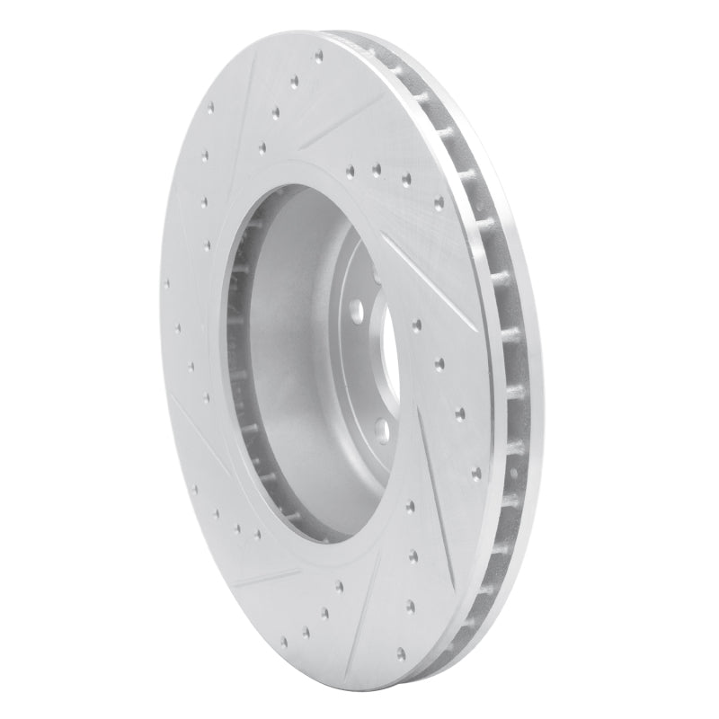 R1 04-10 BMW 650I Coupe Front Right Drilled & Slotted Silver Brake Rotor-Brake Rotors - Slot & Drilled-Grocery Getter Performance