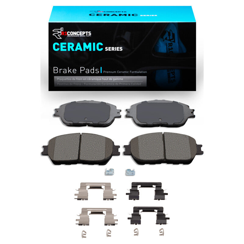 R1 04-10 Toyota Sienna Front Ceramic Brake Pads & Hardware Kit-Brake Pads - OE-Grocery Getter Performance