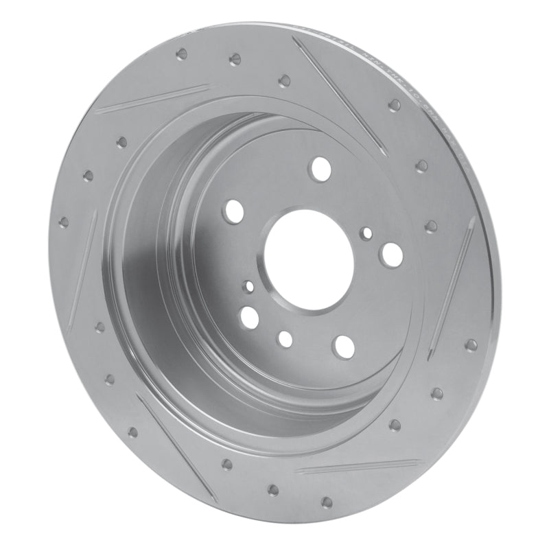 R1 04-10 Toyota SIENNA Rear Left Drilled & Slotted Silver Brake Rotor-Brake Rotors - Slot & Drilled-Grocery Getter Performance