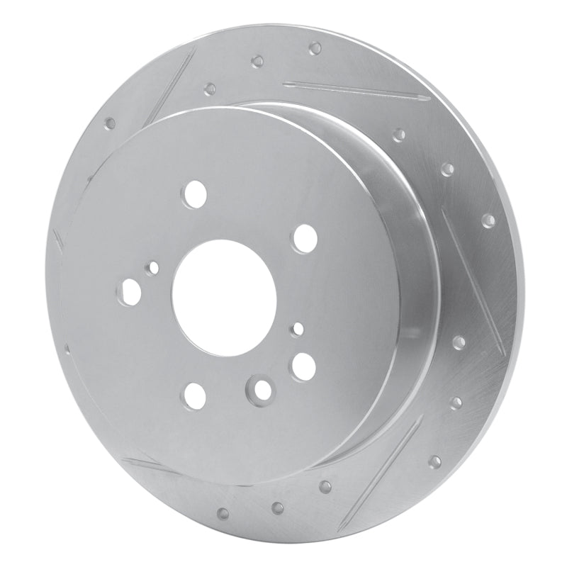 R1 04-10 Toyota SIENNA Rear Left Drilled & Slotted Silver Brake Rotor-Brake Rotors - Slot & Drilled-Grocery Getter Performance