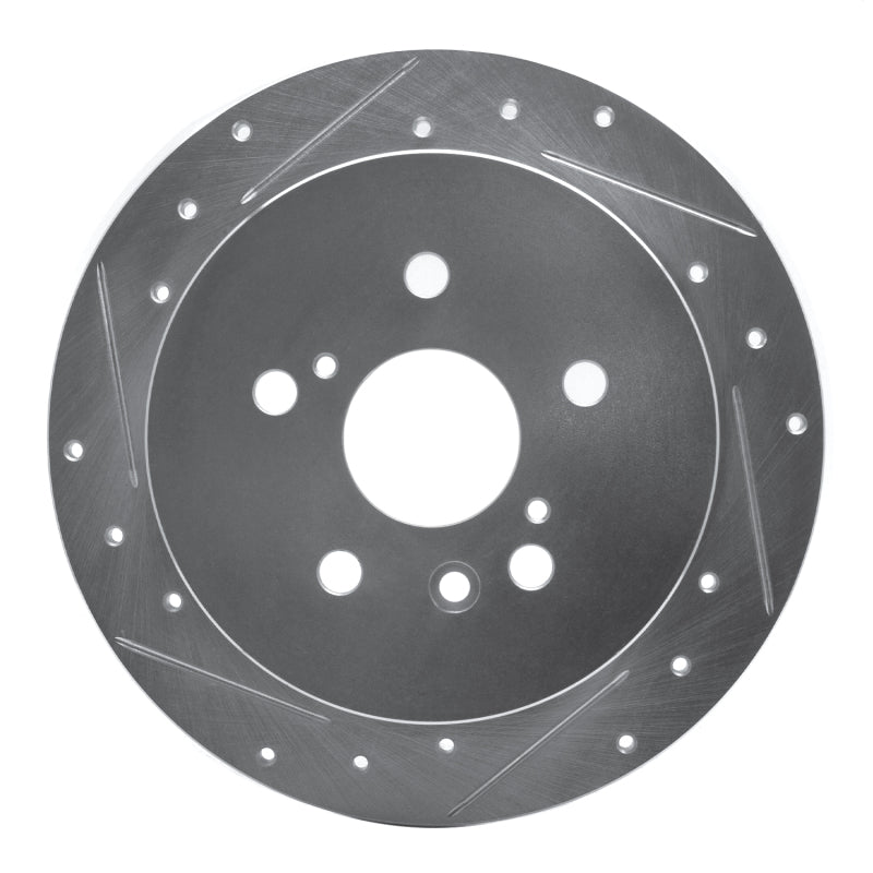 R1 04-10 Toyota SIENNA Rear Left Drilled & Slotted Silver Brake Rotor-Brake Rotors - Slot & Drilled-Grocery Getter Performance