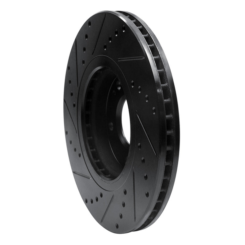 R1 04-11 Hyundai XG350 Front Right Drilled & Slotted Black Brake Rotor-Brake Rotors - Slot & Drilled-Grocery Getter Performance
