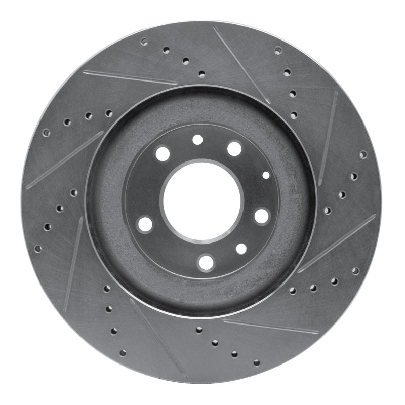R1 04-11 Mazda RX-8 Front Left Drilled & Slotted Silver Brake Rotor-Brake Rotors - Slot & Drilled-Grocery Getter Performance