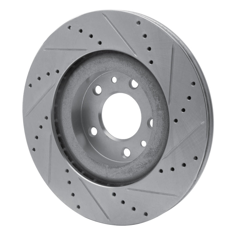 R1 04-11 Mazda RX-8 Front Left Drilled & Slotted Silver Brake Rotor-Brake Rotors - Slot & Drilled-Grocery Getter Performance