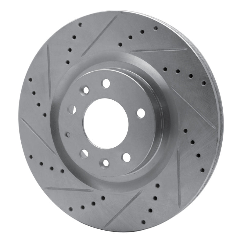 R1 04-11 Mazda RX-8 Front Left Drilled & Slotted Silver Brake Rotor-Brake Rotors - Slot & Drilled-Grocery Getter Performance