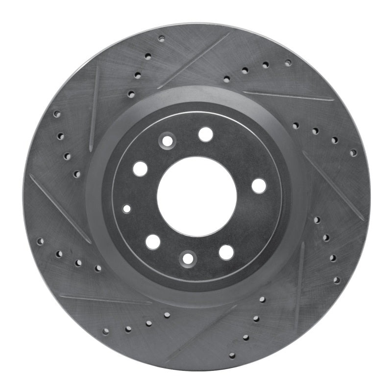 R1 04-11 Mazda RX-8 Front Left Drilled & Slotted Silver Brake Rotor-Brake Rotors - Slot & Drilled-Grocery Getter Performance