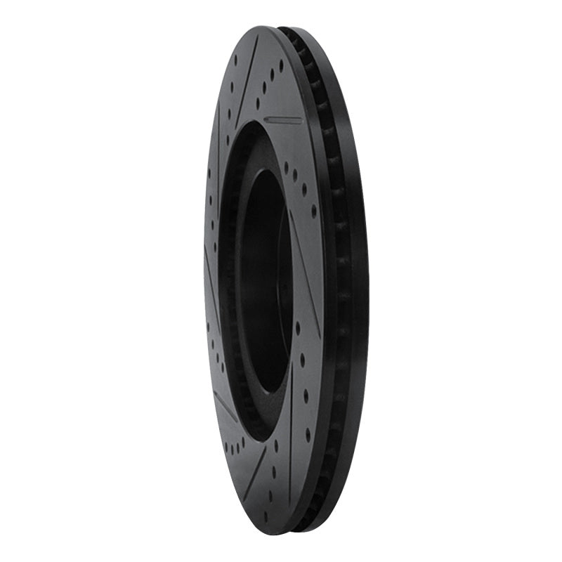 R1 04-11 Mazda RX-8 Front Right Drilled & Slotted Black Brake Rotor-Brake Rotors - Slot & Drilled-Grocery Getter Performance