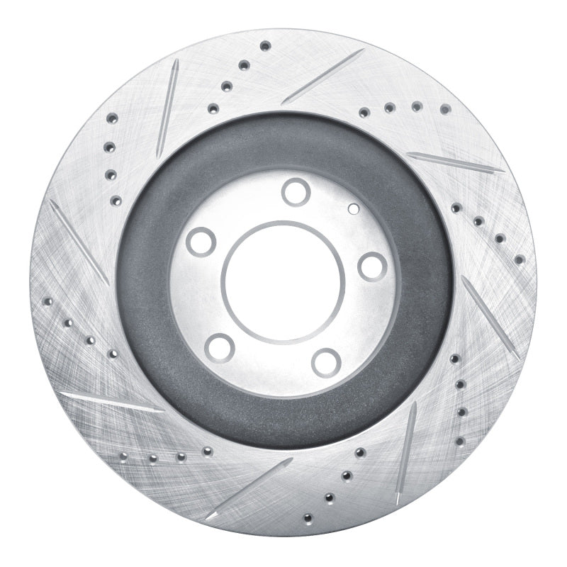R1 04-11 Mazda RX-8 Rear Right Drilled & Slotted Silver Brake Rotor-Brake Rotors - Slot & Drilled-Grocery Getter Performance