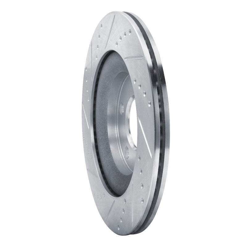 R1 04-11 Mazda RX-8 Rear Right Drilled & Slotted Silver Brake Rotor-Brake Rotors - Slot & Drilled-Grocery Getter Performance