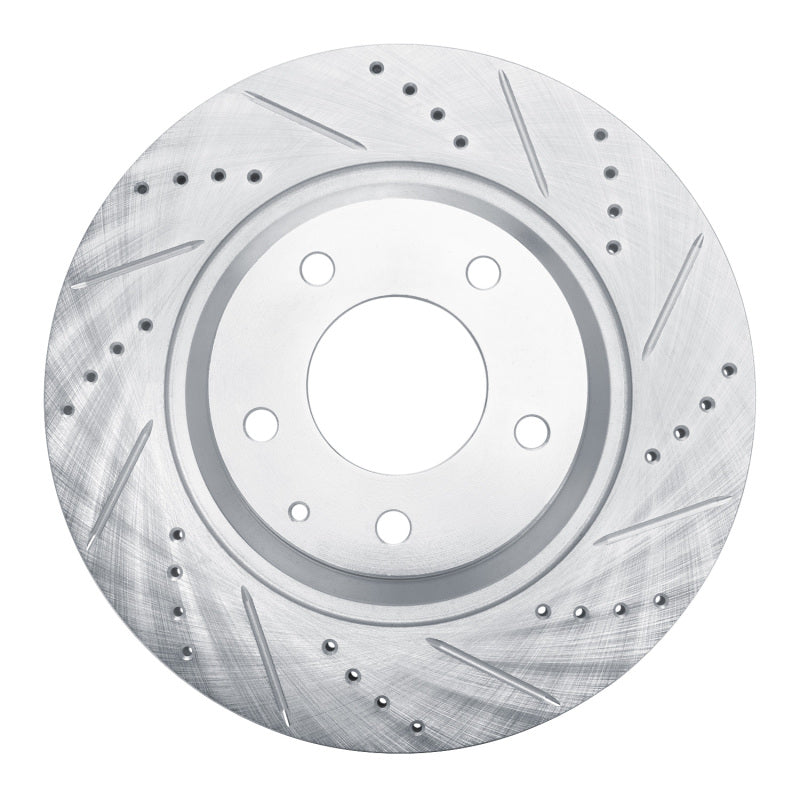 R1 04-11 Mazda RX-8 Rear Right Drilled & Slotted Silver Brake Rotor-Brake Rotors - Slot & Drilled-Grocery Getter Performance