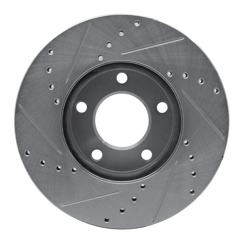 R1 04-13 Mazda 3 Front Right Drilled & Slotted Silver Brake Rotor-Brake Rotors - Slot & Drilled-Grocery Getter Performance