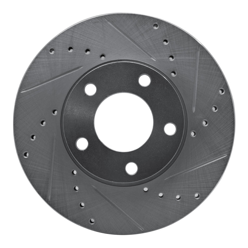 R1 04-13 Mazda 3 Front Right Drilled & Slotted Silver Brake Rotor-Brake Rotors - Slot & Drilled-Grocery Getter Performance