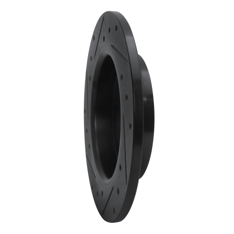R1 04-13 Mazda 3 Rear Right Drilled & Slotted Black Brake Rotor-Brake Rotors - Slot & Drilled-Grocery Getter Performance