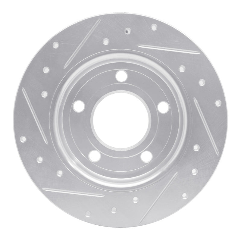 R1 04-13 Mazda 3 Rear Right Drilled & Slotted Silver Brake Rotor-Brake Rotors - Slot & Drilled-Grocery Getter Performance