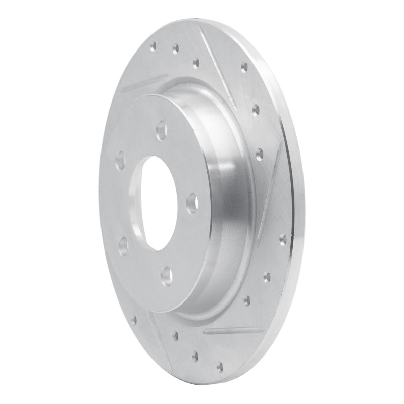 R1 04-13 Mazda 3 Rear Right Drilled & Slotted Silver Brake Rotor-Brake Rotors - Slot & Drilled-Grocery Getter Performance