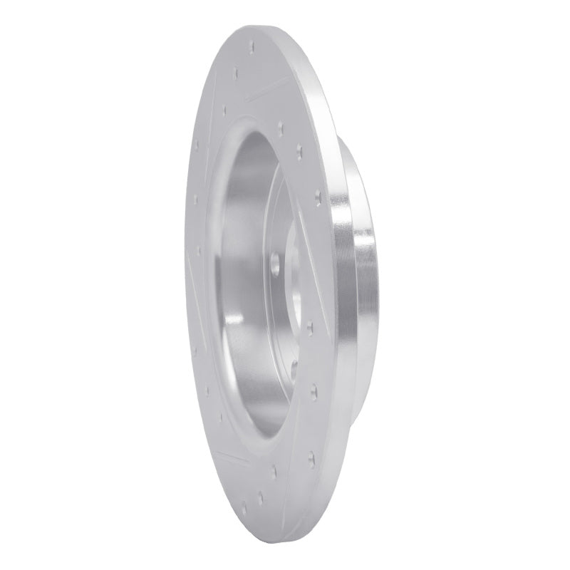 R1 04-13 Mazda 3 Rear Right Drilled & Slotted Silver Brake Rotor-Brake Rotors - Slot & Drilled-Grocery Getter Performance